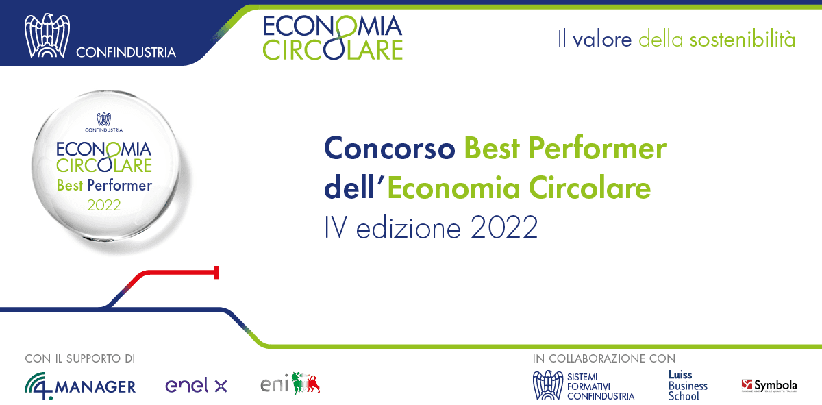 ECONOMIA CIRCOLARE: CONCLUSA LA QUARTA EDIZIONE DEL CONCORSO “BEST PERFORMER”