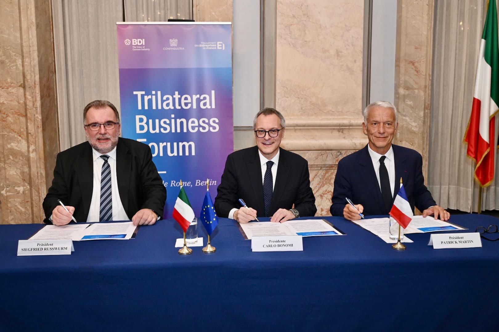 V Forum Trilaterale Bdi – Confindustria – Medef: rafforzare la competitività e l’unità dell’Europa