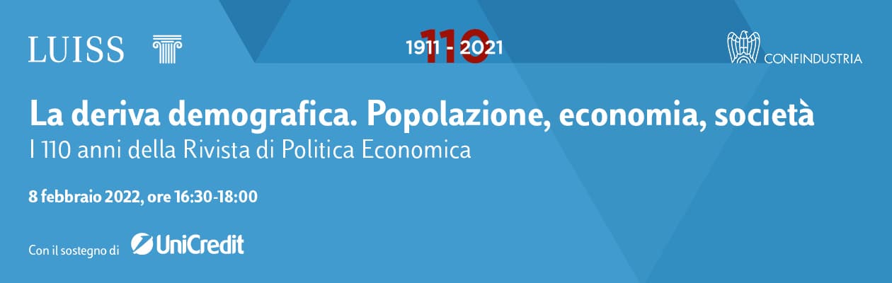 110 anni della Rivista di Politica Economica: il secondo volume analizza le dinamiche demografiche