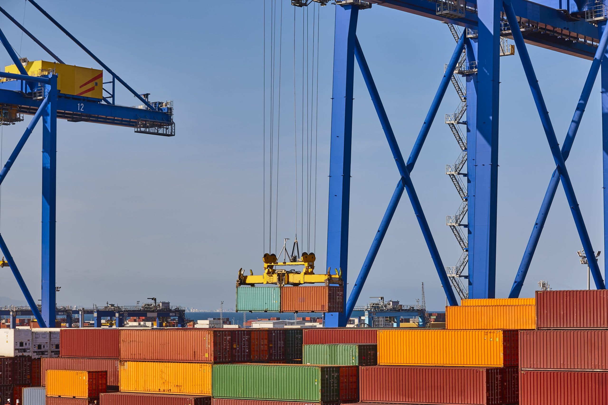 Movimentazione di container in un terminal portuale. (Immagine di repertorio)